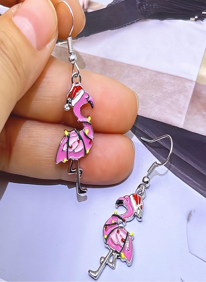 Decixde Flamingo Earrings Pink Flamingo Dangle Drop Earrings Christmas Dangle Earrings for Women (Pink) - Image 4